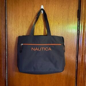 Nautica Dark Gray Tote with Orange Trim